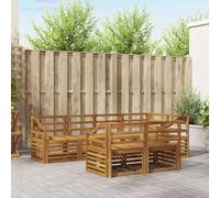 Outdoor Acacia Wood Corner Sofa Set Natural 245x126.5x73cm Slatted Weatherproof