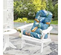 Outdoor Adirondack Chair Cushions Waterproof Indoor Rocking Chair Cushion | Printing Chair Pads for outdoor furniture ,Tufted High Back Chair Cushion,Rocking Chair Cushions with Ties 43x20x3.9 In