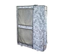 Outdoor Air Conditioner Cover 900D Oxford Cloth Breathable Mesh AC Unit Protector All-Weather Shield Fits 105x43x148cm (41x17x58in) Silver & Weatherproof