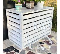 Outdoor Air Conditioner Cover Aluminum Noise Reduction Privacy Screen for AC Units Weatherproof Protection White A1.5p100x50x70cm