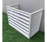 Outdoor Air Conditioner Cover Aluminum Noise Reduction Privacy Screen Weatherproof AC Fence White 1.5m x 1.0m x 0.7m Protects & Conceals AC Units.