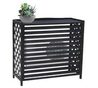 Outdoor Air Conditioner Cover Decorative Screen for HVAC Units Storage Rack & Radiator Cover Easy Installation Weatherproof Protection (Black L96cm*W40cm*H89cm)