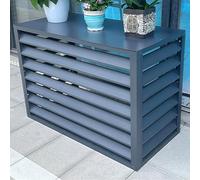 Outdoor Air Conditioner Cover For Outside Units, Aluminum All Weather Protective Cover, Outdoor Trash Can Enclosure Freestanding Privacy Screen Fence Panels AC Unit Cover Flower Stand ( Color : Grey ,