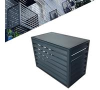 Outdoor Air Conditioner Cover - Noise Reduction and Aesthetic Enhancement for Heat Pump Units, Inclined Grille Design