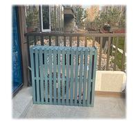 Outdoor Air Conditioner Cover Solid Wood Flower Rack Waterproof Air Conditioner Grille Decorative Plant Stand to Conceal AC Unit Protection for Gardens and Patios