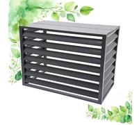 Outdoor Air Conditioner Cover, Weather-Resistant Aluminum Protective Cover with Wood Grain Design for Split AC Units