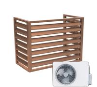 Outdoor Air Conditioner Cover, Weather-Resistant Aluminum Protective Cover with Wood Grain Design for Split AC Units