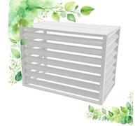 Outdoor Air Conditioner Cover, Weather-Resistant Aluminum Protective Cover with Wood Grain Design for Split AC Units