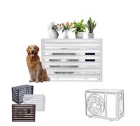 Outdoor Air Conditioner Cover - Weatherproof Split AC Unit Protection Multi-functional Plant Rack with 45° Inclined Grille L110*W60*H80 & Stylish Fence Design
