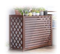 Outdoor Air Conditioner Cover Weatherproof Split AC Unit Shield Wooden Heat Pump Enclosure for Balcony & Garden 120x57x100cm / 48x22x40in Protection