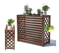 Outdoor Air Conditioner Cover Weatherproof Wood Cladding Unit Privacy Fence Heat Pump Protection Waterproof Balcony Plant Stand (85 x 35 x 75 cm)