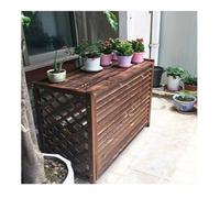 Outdoor Air Conditioner Cover WeatherResistant Wooden Protection Simple Design 110 x 50 x 85 cm Ideal for Patio & Garden Shielding Against Elements