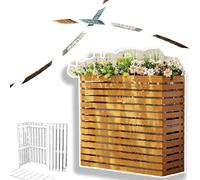 Outdoor Air Conditioner Cover with Decorative Wood Frame, Hides External Units, Flower Support for Garden Decoration