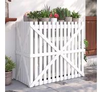 Outdoor Air Conditioner Cover, Wooden Privacy Fence with 4 Panels, Freestanding AC Unit Protection (Brown, 105x50x95cm/41x20x37in) - Weatherproof & Stylish Design