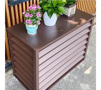 Outdoor Air Conditioner CoverAluminum Shield for Heat Pump & Garbage Can 4Sided Fence Design Durable Outdoor/Indoor Weather Protection Universal Fit (Color:)