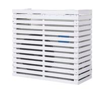 Outdoor Air Conditioner CoverSolid Wood Plant Storage White Finish Small SizeDurable & Stylish Protection for AC Units and Outdoor Decor