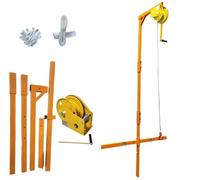 Outdoor Air Conditioner Installation Tools - Hand Winch & Heavy-Duty Bracket, Easy Lifting for High-Altitude Installations, 5HP Thickened Bracket + 25m Winch Included