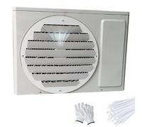 Outdoor Air Conditioner Wind Deflector Round AC Cover for Outdoor Unit Galvanized Steel 1mm Thick Airflow Direction Adjustment Perfect for Home Use (23x23in)