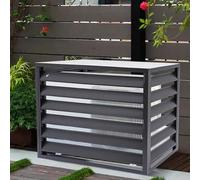 Outdoor Air Conditioning Cover Aluminum Air Conditioner And Heat Pump Cover Window Air Conditioner Fence Screen Protective Grille Of Air Conditioner Flower Rack Shutters(Grey,100*50*70cm/40*20*28in)