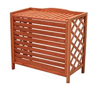 Outdoor Air Conditioning Cover,Wooden air Conditioner,Cover Outdoor air Conditioning rack Frame Radiator Cover,Rust-proof and Waterproof,with Blinds Grid Design,applicable to Outdoor Balconi
