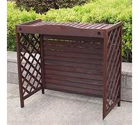 Outdoor Air Conditioning Cover,Wooden air Conditioner,Cover Outdoor air Conditioning rack Frame Radiator Cover,Rust-proof and Waterproof,with Blinds Grid Design,applicable to Outdoor Balconi