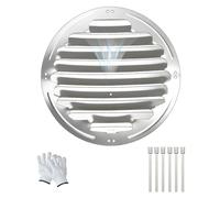 Outdoor Air Deflector Round AC Cover, Stainless Steel Wind Direction Shield for Climate Control, 17in Diameter