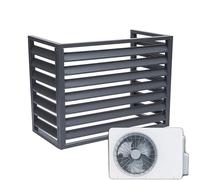 Outdoor Air Source Heat Pump Cover - Protective Aluminum Condenser Cover for Air Conditioning Freestanding Louvered Privacy Fence Gray No Top 100x50x70cm (1.5P)