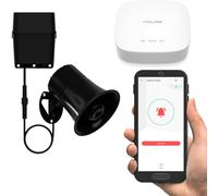 Outdoor Alarm Controller 2, Battery-Powered Siren/Alarm/Relay Controller, 12VDC Out, Optional 12VDC in, Up to 1/4 Mile Open-Air Range, 110dB Siren Included, YoLink Hub Included