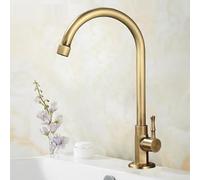 Outdoor All-Copper Antique Single Cold Faucet Antifreeze Retro Wash Basin Courtyard Quick-Opening Double Faucet, Single Diamond Model