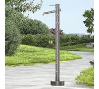 Outdoor All-Copper Garden Water Column, Decorative Yard Hydrant, Water Feature Fountain, Garden Faucet, for Patio Lawn Cleaning and Irrigation(Gray 2,87.5cm/34.4in)