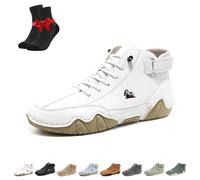 Outdoor All-Terrain Slip On Barefoot Hiking Beck Shoes,Breathable Non-Slip Barefoot Shoes,for Driving & Daily Wear(White,7.5 UK)