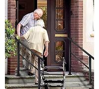 Outdoor Aluminium Stair Railing 3.2ft - Black Handrail for House Entrance with Allen Key & 8 M6 Expansion Screws Ideal for Private Homes & Offices