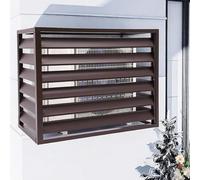 Outdoor Aluminum AC Unit Cover Weatherproof Air Conditioner Protective Shield Durable AC Motor Cover Brown - 100x50x70cm / 40x20in Heavy Duty Protection