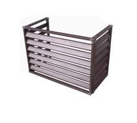 Outdoor Aluminum Air Conditioner Privacy Fence Screen, Multi-Function AC Cover for Enhanced Privacy & Decor, Durable Brown Design, Three-Sided Protection