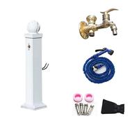 Outdoor Aluminum Alloy Freestanding Water Column, 28in Antifreeze Yard Hydrant with Spray Gun, Durable Garden Faucet Station, Weather-Resistant