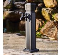 Outdoor Aluminum Alloy Water Fountain Tap - Decorative Garden Feature with Dual Outlet Faucet & 15m Spray Gun, Anti-Freeze Hydrant for Irrigation, Washing & Gardening Needs