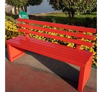 Outdoor Aluminum Double Bench for 2 People HeavyDuty Metal Frame Garden Seat Entryway Furniture Red 150x40x45cm (59.1x15.7x17.7in)