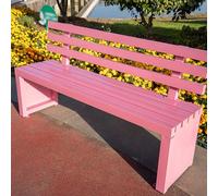 Outdoor Aluminum Double Bench for 2 People HeavyDuty Steel Frame Garden Seat Pink Patio Furniture 100x40x45cm (39.4x15.7x17.7in) Perfect for Entryway