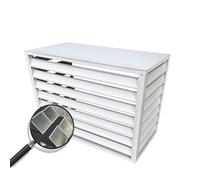 Outdoor Aluminum Durable Air Conditioner Cover Weatherproof Privacy Screen AC Unit Protection Stylish Lattice Design for Enhanced Aesthetics