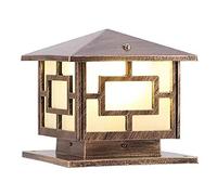 Outdoor Aluminum Landscape Lighting Fixture European Vintage Rustic Country Pillar Pole Lamp Fashion Villa Courtyard Patio Porch Landscape Streetlight Entrance Garden Entrance Column Light E27