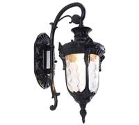 Outdoor Aluminum Sconce Lantern Traditional Waterproof Exterior Lighting with Water Ripple Glass Shade Lamp Fixture for Garage Porch Doorway,Black-Height:20.47inch/52cm (Black Height:20.47inch/52cm)