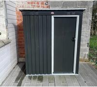 Outdoor Anthracite Storage Shed Garden Tools House Durable Galvanized Steel Unit