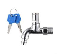 Outdoor Anti-theft Water Tap with Key Lock 1/2 inch Thread Zinc Alloy Construction for Garden Watering Car Wash Home Mop Sink Laundry Pool