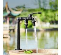 Outdoor Antifreeze FaucetFull Copper Double Outlet withHose & Spray Head for Efficient Irrigat & Garden Water Features