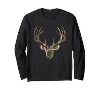 Outdoor Antlers Elk Deer Hunting Reindeer Lovers Long Sleeve T-Shirt