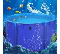 Outdoor Aquarium Fish Tank, Round PVC Canvas Temporary Pond with Bracket for Aquaculture and Irrigation, Durable and Versatile 2.5m Diameter
