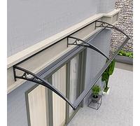 Outdoor Arched Front Door Canopy - 32"x71" Polycarbonate Awning with Black Metal Bracket for Rain Snow & Sun Protection - Stylish Garden Window Cover