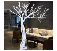 Outdoor Artificial Dead Tree, Faux Plants Decor Solid Wood Landscaping, for Cat Climbing Tree Bird Standing Rack Biometric Design, White(1.5mX1m)