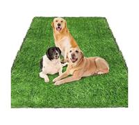 Outdoor Artificial Grass Mat in Green Weatherproof Turf for Balcony & Garden Self Draining System Easy to Cut 5x10ft Carpet Ln