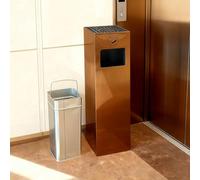 Outdoor Ash Trash Bin, Rust Resistant Metal Cigarette Butt Holder with Removable Inner Bucket for Garden, Patio, Park, Space Saving Upright Design